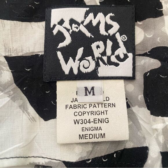 Vintage Deadstock JAMS World Enigma Pattern Black White Dress Size Medium - Picture 4 of 7